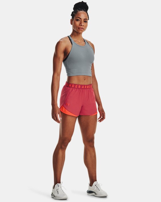 กางเกงขาสั้น UA Play Up Shorts 3.0 สำหรับผู้หญิง in Red image number 2